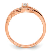 14k Rose Gold 1/5 carat Lab Grown Diamond VS/SI+ G+ Complete Petite Engagement Ring